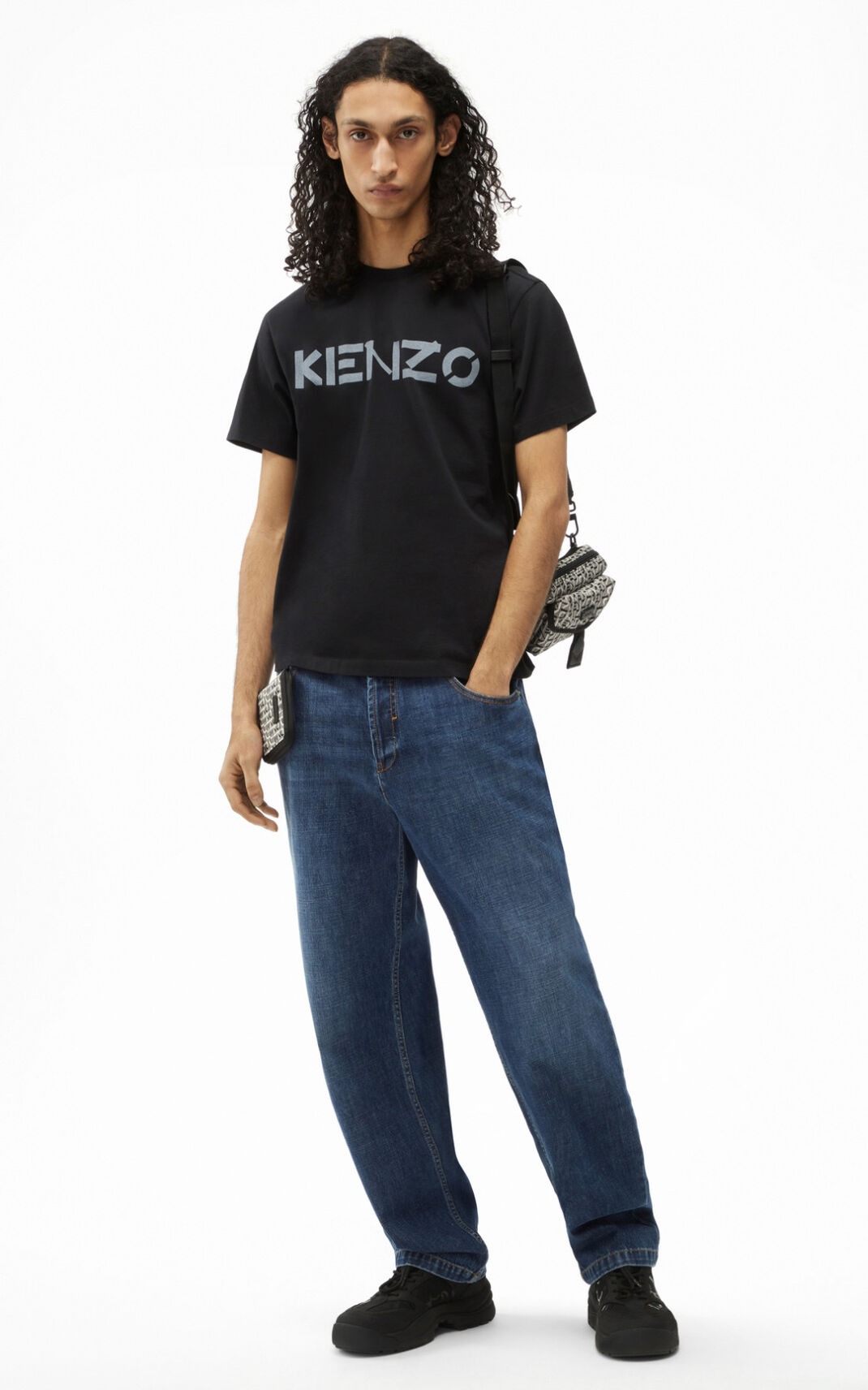 Camiseta Kenzo Logo Masculino - Pretas | 102UFWJRI